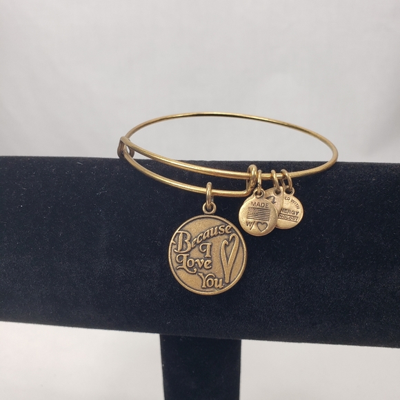 Alex and Ani Jewelry Alex And Ani Because I Love You Gold Charm Bracelet Adjustable Bangle
